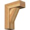 Ekena Millwork Traditional Block Rough Sawn Bracket w/ Offset Brace, Western Red Cedar, 6"W x 14"D x 18"H BKT0604X14X18TRA05RWR - alternate 1